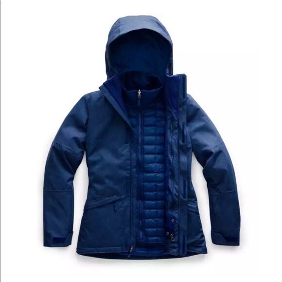 NORTH FACE Womens Thermoball Snow Tri-Climate 3 in 1 Jacket Snow Parka Size S - Picture 1 of 12